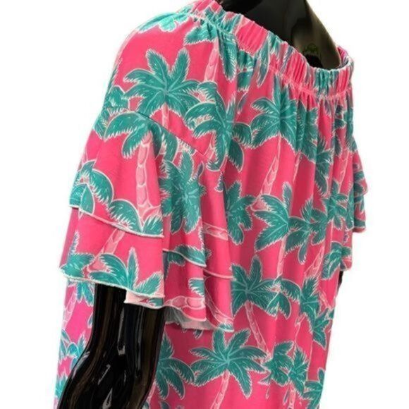NWT Simply Southern collection off shoulder Sass Top Palm size small - Picture 5 of 13